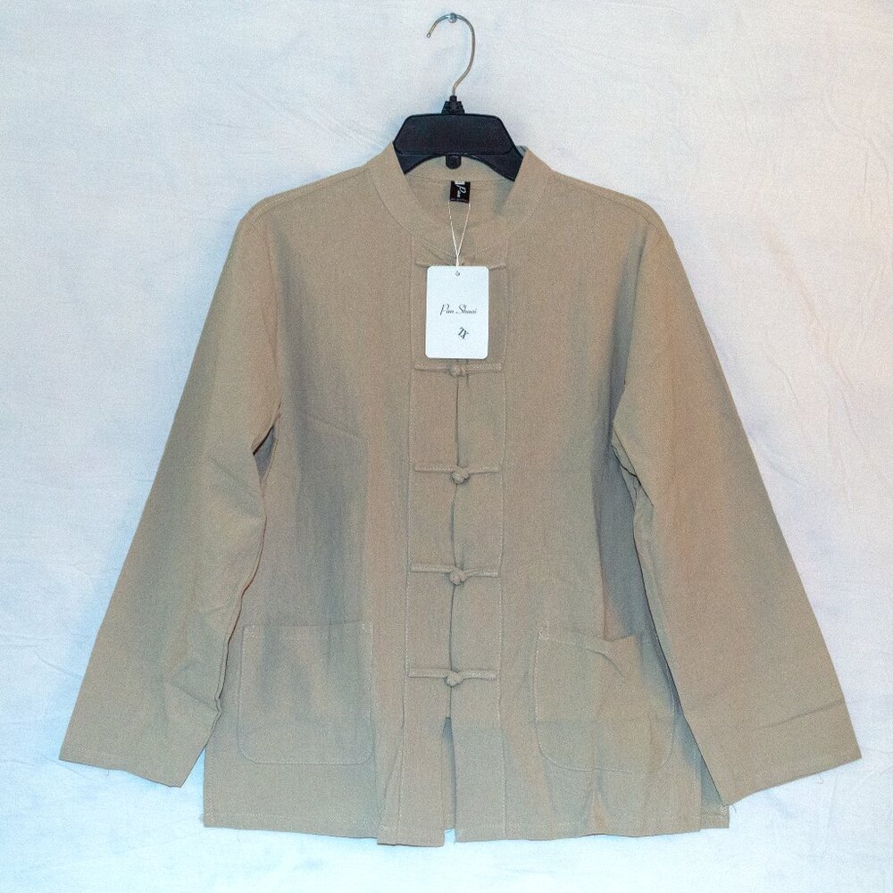 Pan Women’s XL Beige Mandarin Collar Jacket – NWT